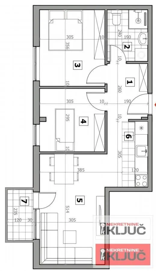 Sale, two bedroom apartment, 54m², Sremska Kamenica, Petrovaradin