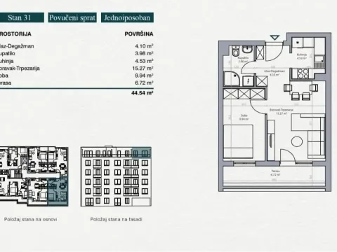 Prodaja, dvosoban stan, 45m², Bežanija, Beograd - image 3