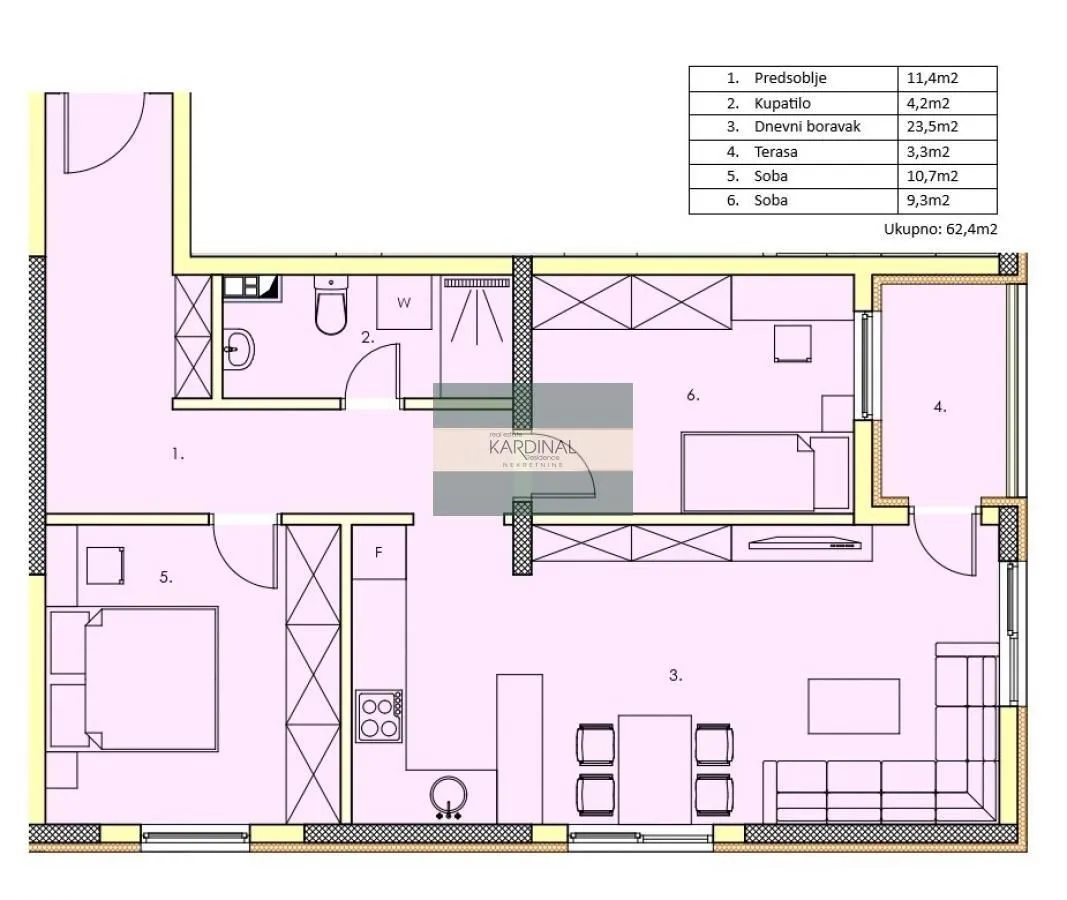 Prodaja, dvosoban stan, 62m², Centar, Jagodina