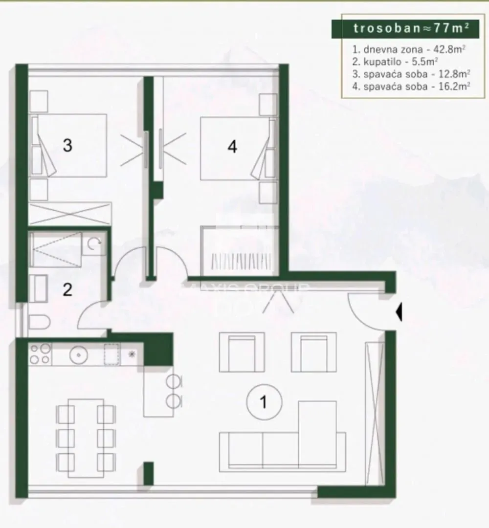Prodaja, dvosoban stan, 37m², Centar, Čajetina