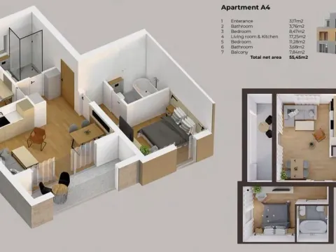 Sale, two bedroom apartment, 55m², Stoliv, Kotor - image 10