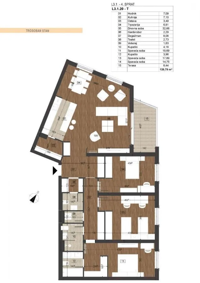 Prodaja, trosoban stan, 120m², Podgorica, Crna Gora