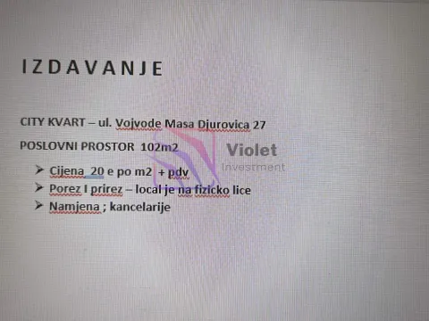 Rent, office space, 102m², City Kvart, Podgorica - image 2