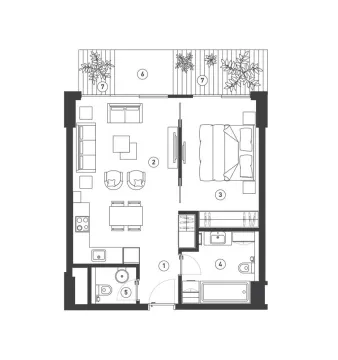 Prodaja, jednosoban stan, 66m², Centar, Budva - image 9