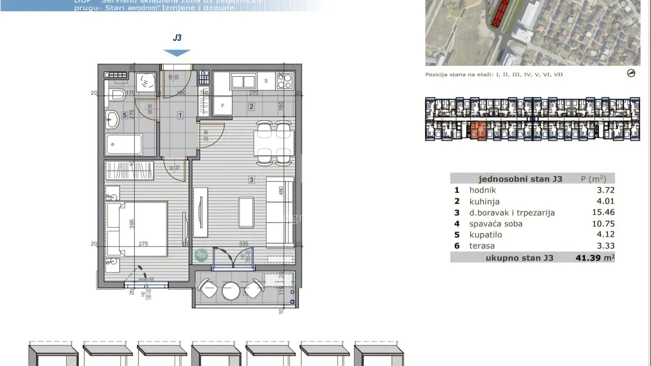 Prodaja, jednosoban stan, 41m², Stari Aerodrom, Podgorica
