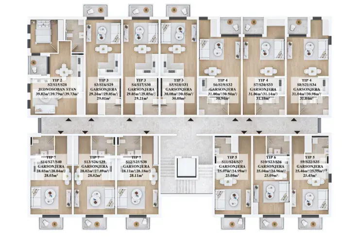 Prodaja, garsonjera, 30m², Stari Aerodrom, Podgorica