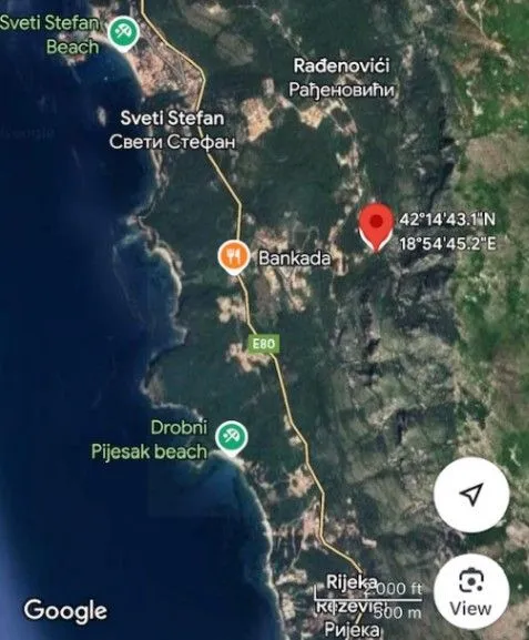 Sale, land lot, 850m², Sveti Stefan, Budva