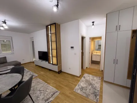 View of the living room with a dining area and a built-in closet. - image 6