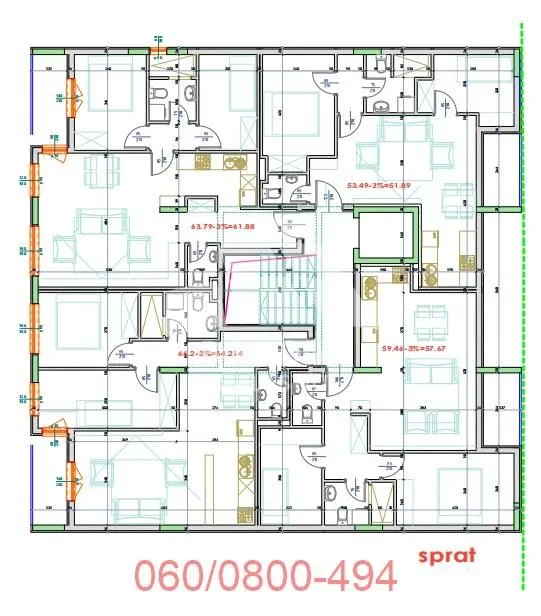 Prodaja, dvosoban stan, 62m², Lekino Brdo, Voždovac Sve Podlokacije
