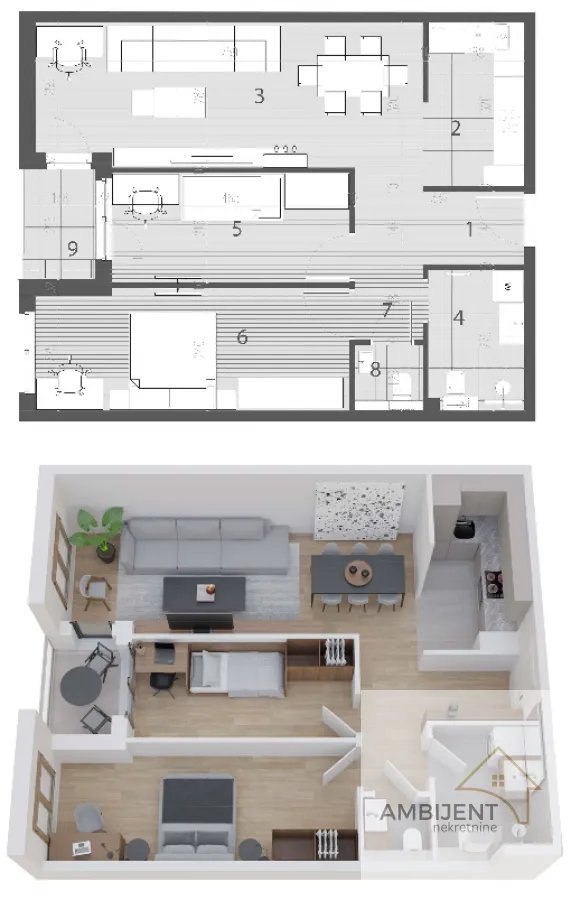 Sale, three bedroom apartment, 66m², Novi Beograd Sve Podlokacije, Beograd