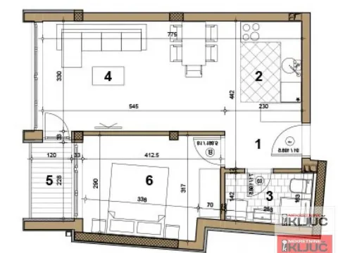 Sale, two bedroom apartment, 46m², Centar, Novi Sad