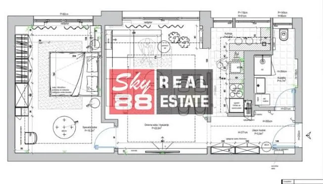 Sale, two bedroom apartment, 60m², Stari Grad, Beograd