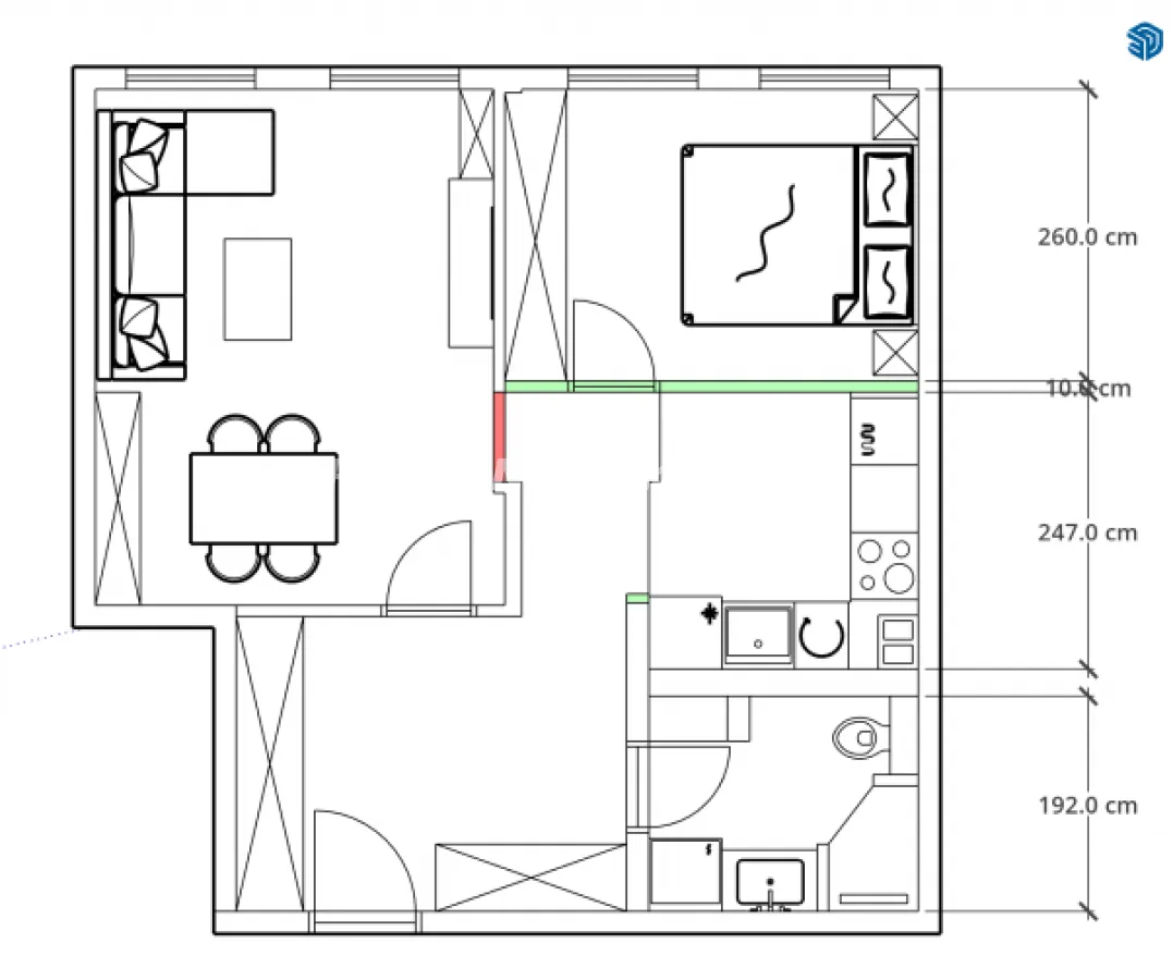 Prodaja, jednosoban stan, 48m², Savski Venac, Beograd