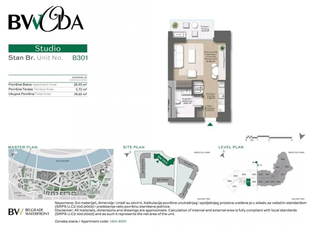 Prodaja, dvosoban stan, 35m², Savski Venac, Beograd