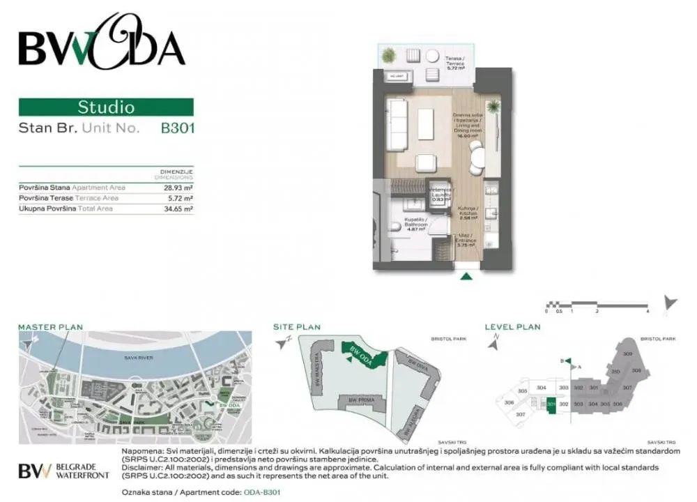 Prodaja, dvosoban stan, 35m², Savski Venac, Beograd