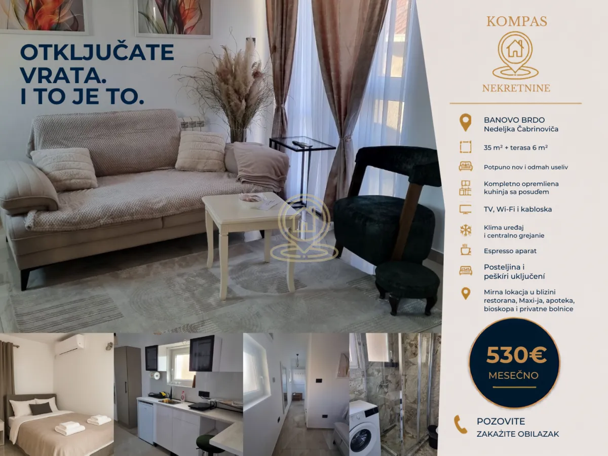 Izdavanje, jednosoban stan, 35m², Čukarica, Beograd