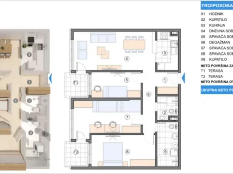 Sale, three bedroom apartment, 94m², Zemun Gornji Grad, Zemun Sve Podlokacije