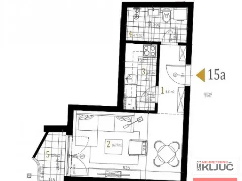 Sale, one bedroom apartment, 33m², Petrovaradin, Novi Sad