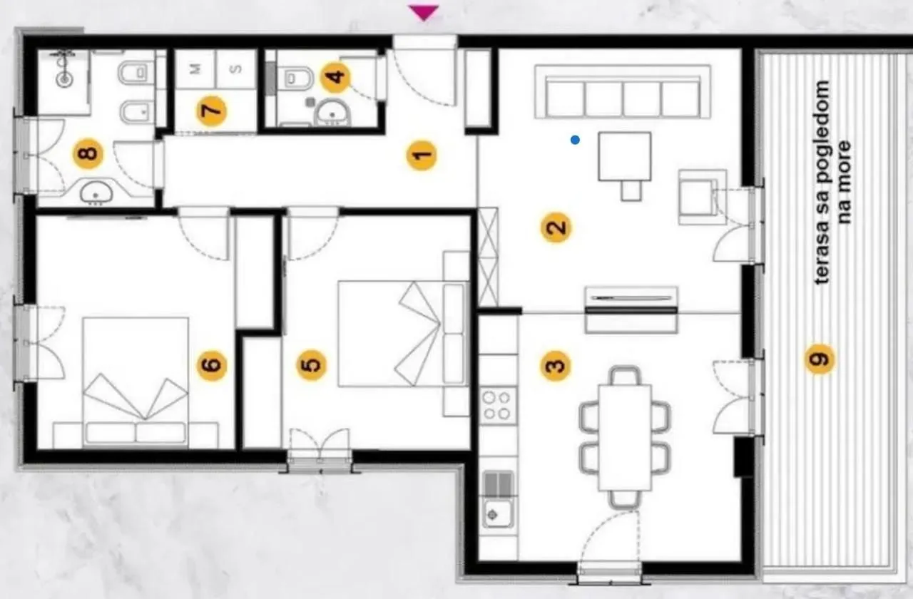 Prodaja, dvosoban stan, 85m², Seljanovo, Tivat