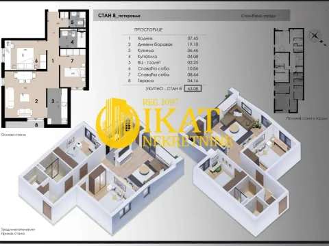 Sale, three bedroom apartment, 63m², Kluz, Zvezdara Sve Podlokacije - image 2