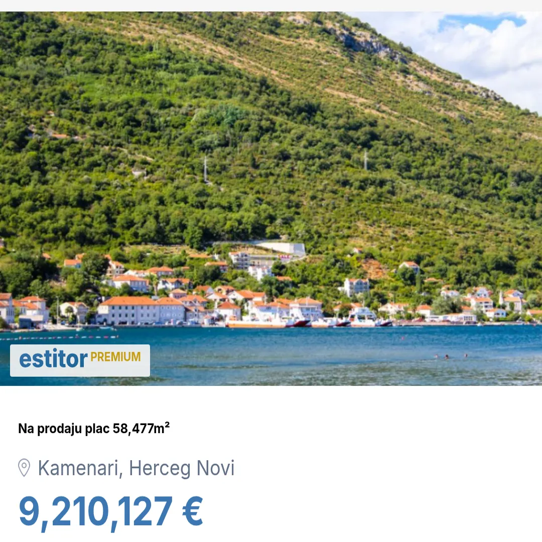 Prodaja, plac, 58477m², Kamenari, Herceg Novi