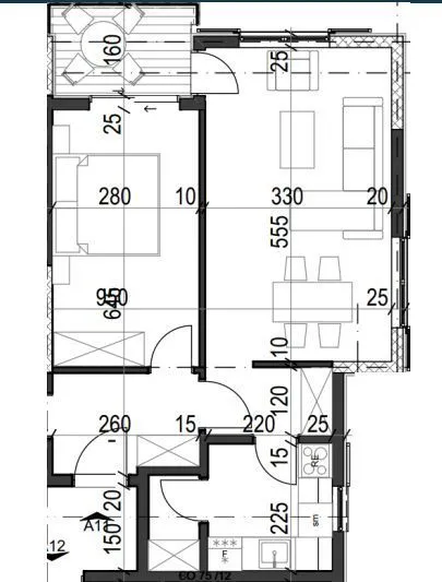 Sale, one bedroom apartment, 52m², Radanovići, Kotor