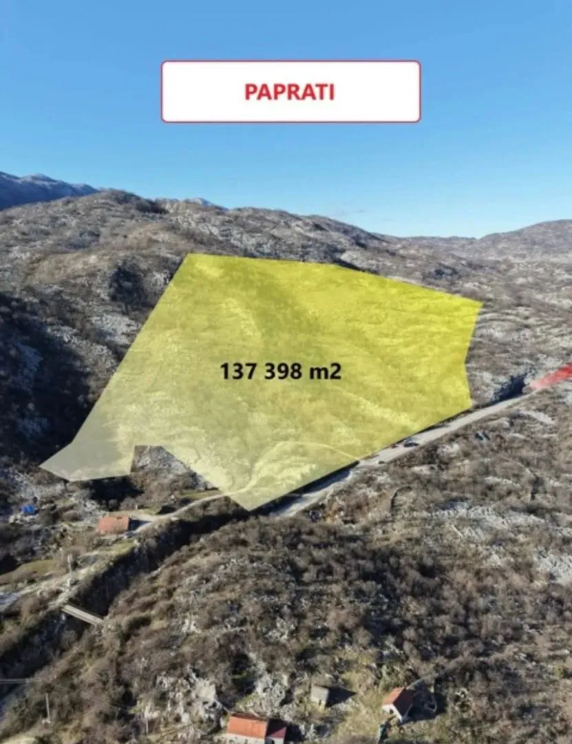 Prodaja, plac, 137398m², Čevo, Cetinje