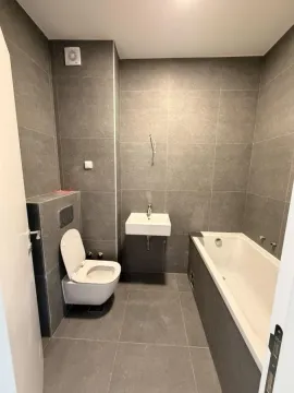Novoopremljeno kupatilo sa kadom, umivaonikom i ugrađenom šoljom. - image 10