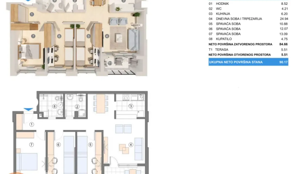 Prodaja, četvorosoban stan, 94m², Zemun Gornji Grad, Zemun Sve Podlokacije