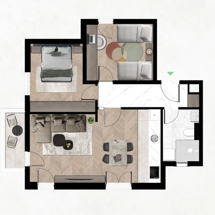 Prodaja, dvosoban stan, 59m², Tivat, Crna Gora