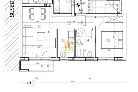 Arhitektonski plan osnove stana sa dimenzijama prostorija. - image 4