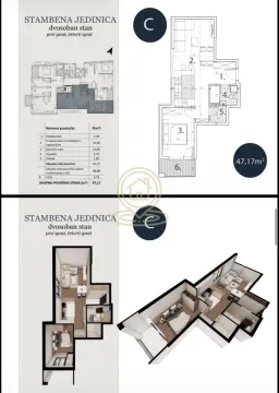 Osnova stana sa rasporedom prostorija i dimenzijama. - image 3