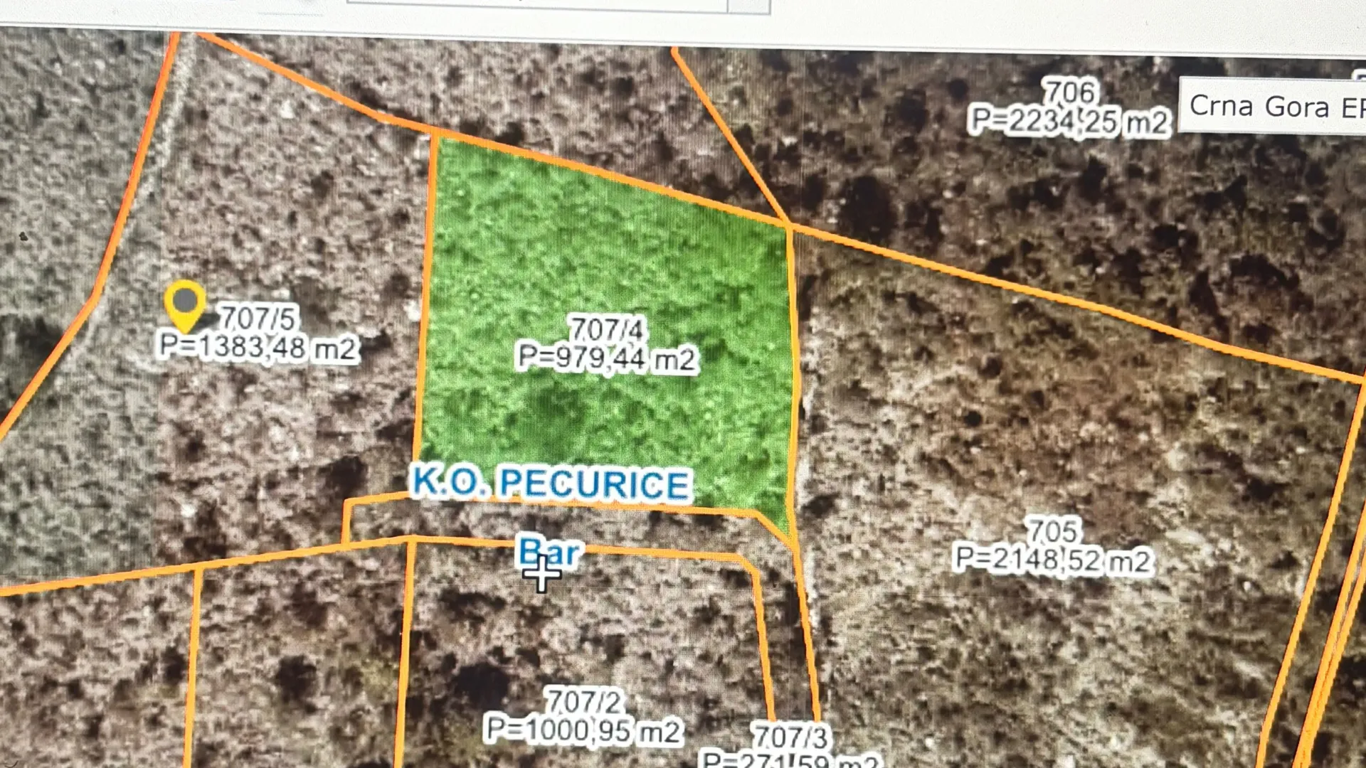 Prodaja, plac, 980m², Dobra Voda, Budva
