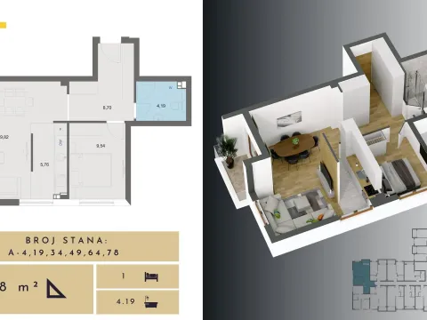 Sale, one bedroom apartment, 42m², Budva, Crna Gora - image 12