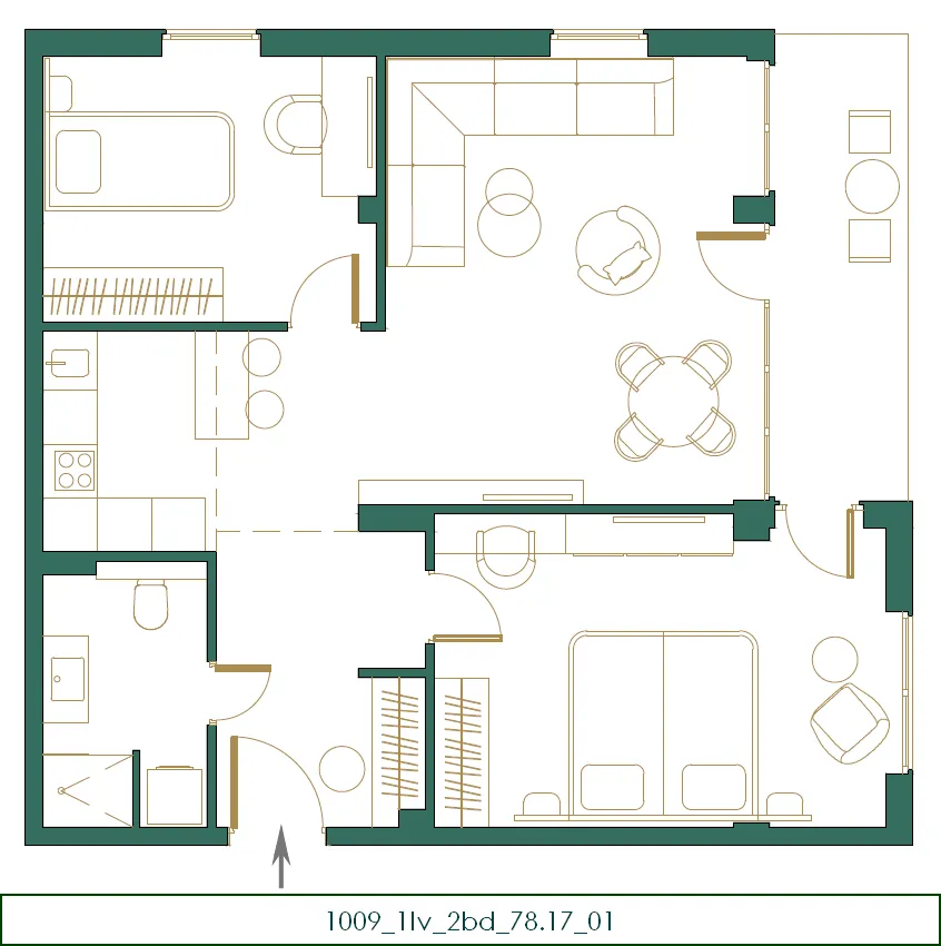 Sale, two bedroom apartment, 78m², Centar, Kolašin