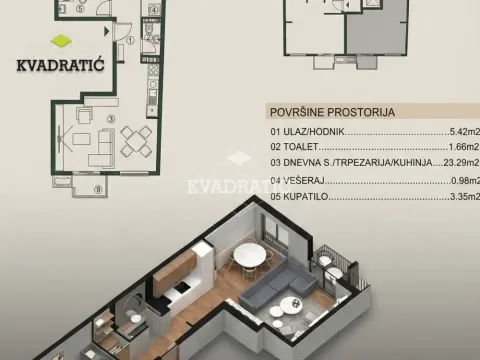 Prodaja, dvosoban stan, 57m², Banovo Brdo, Beograd - image 2
