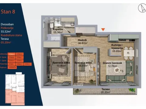 Prodaja, trosoban stan, 56m², Lekino Brdo, Voždovac Sve Podlokacije - image 2