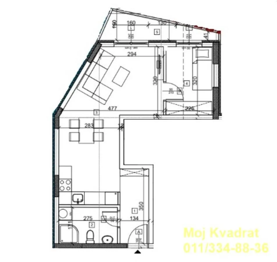 Sale, one bedroom apartment, 46m², Uciteljsko Naselje, Zvezdara Sve Podlokacije