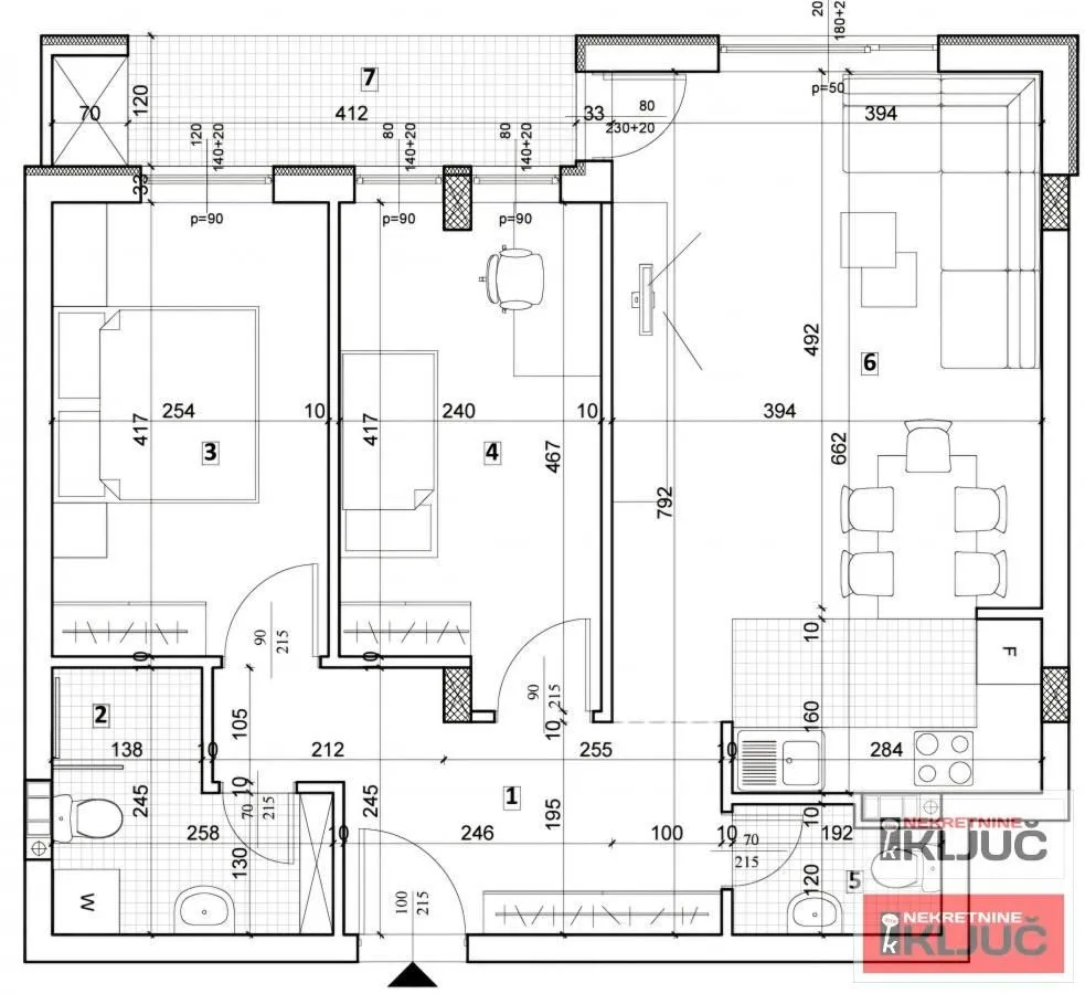 Sale, three bedroom apartment, 68m², Telep, Novi Sad Sve Podlokacije