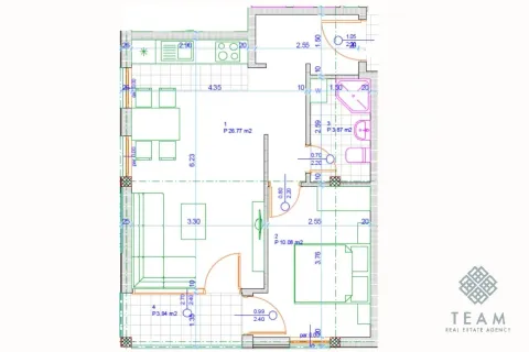 Osnova stana sa prikazanim rasporedom prostorija i dimenzijama. - image 3