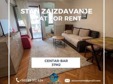 Rent, one bedroom apartment, 37m², Centar, Bar - image 1