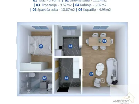 Prodaja, jednosoban stan, 49m², Novi Banovci, Stara Pazova - image 6