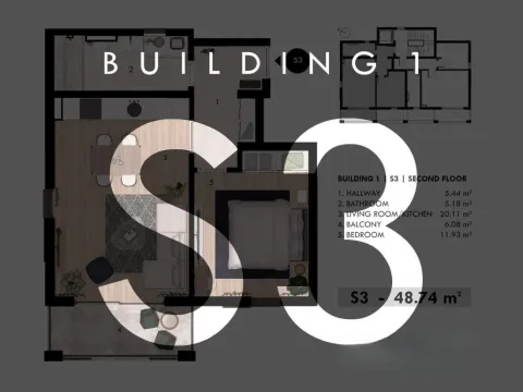 Prodaja, jednosoban stan, 49m², Donja Lastva, Tivat - image 3