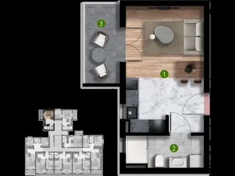 Sale, one bedroom apartment, 32m², Polje, Bar - image 2