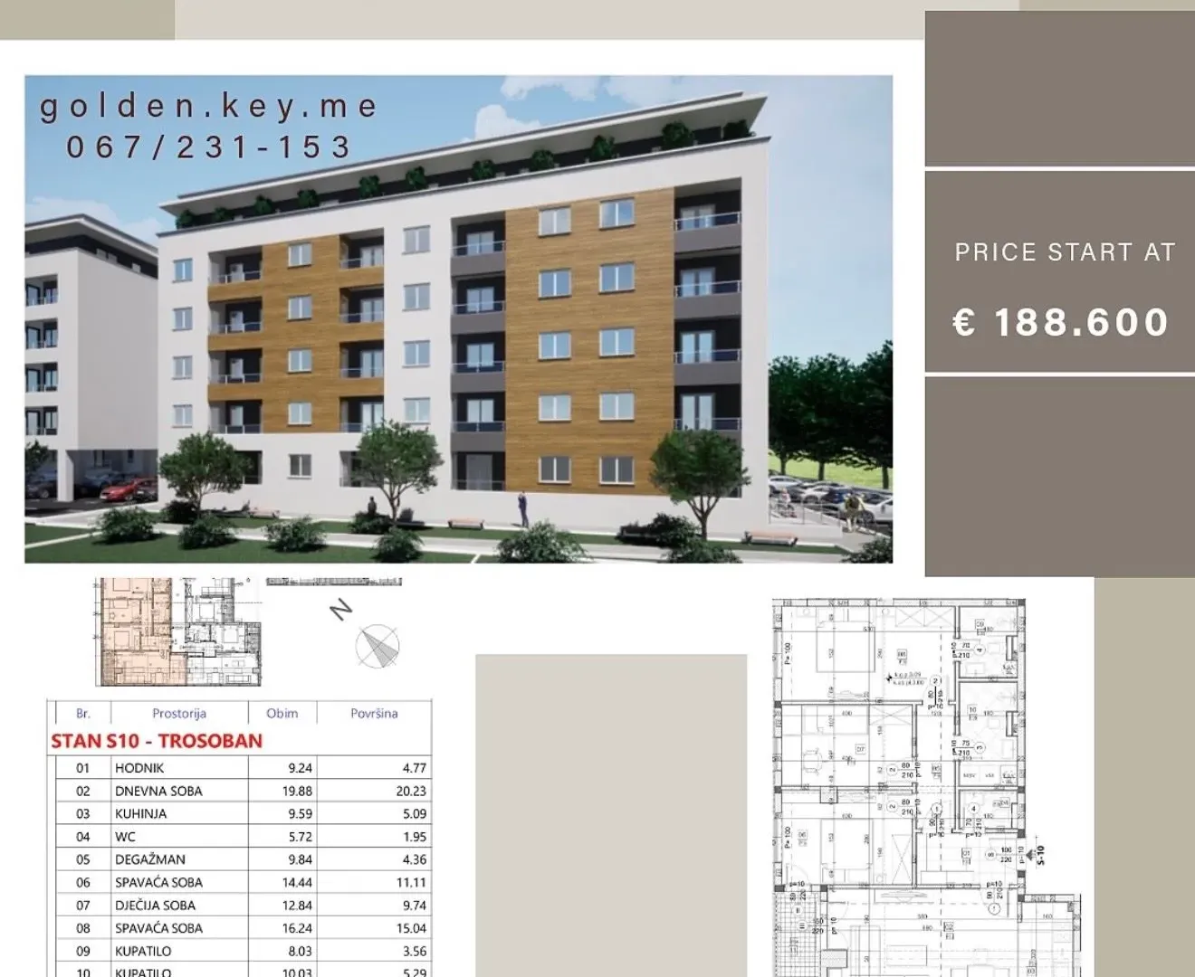 Sale, three bedroom apartment, 85m², Zagorič, Podgorica