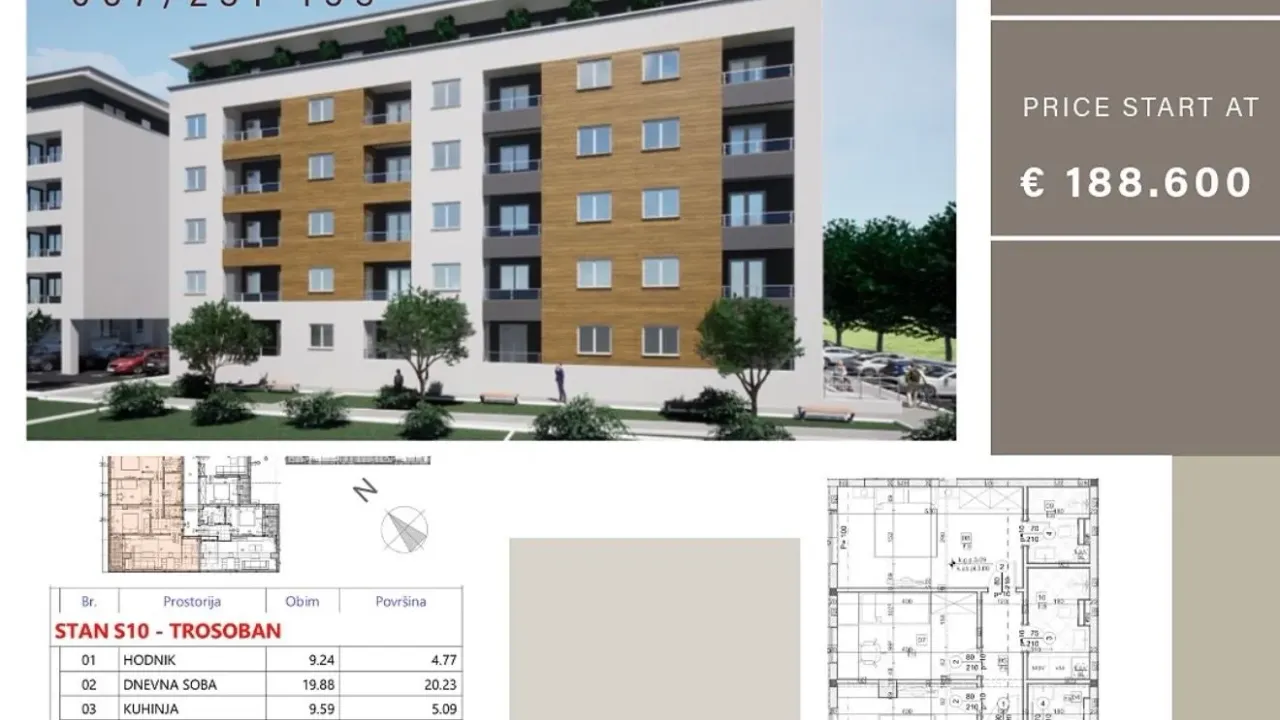 Sale, three bedroom apartment, 85m², Zagorič, Podgorica