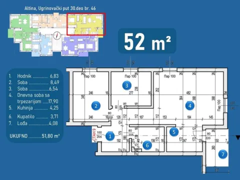 Prodaja, dvosoban stan, 52m², Altina, Beograd - image 2