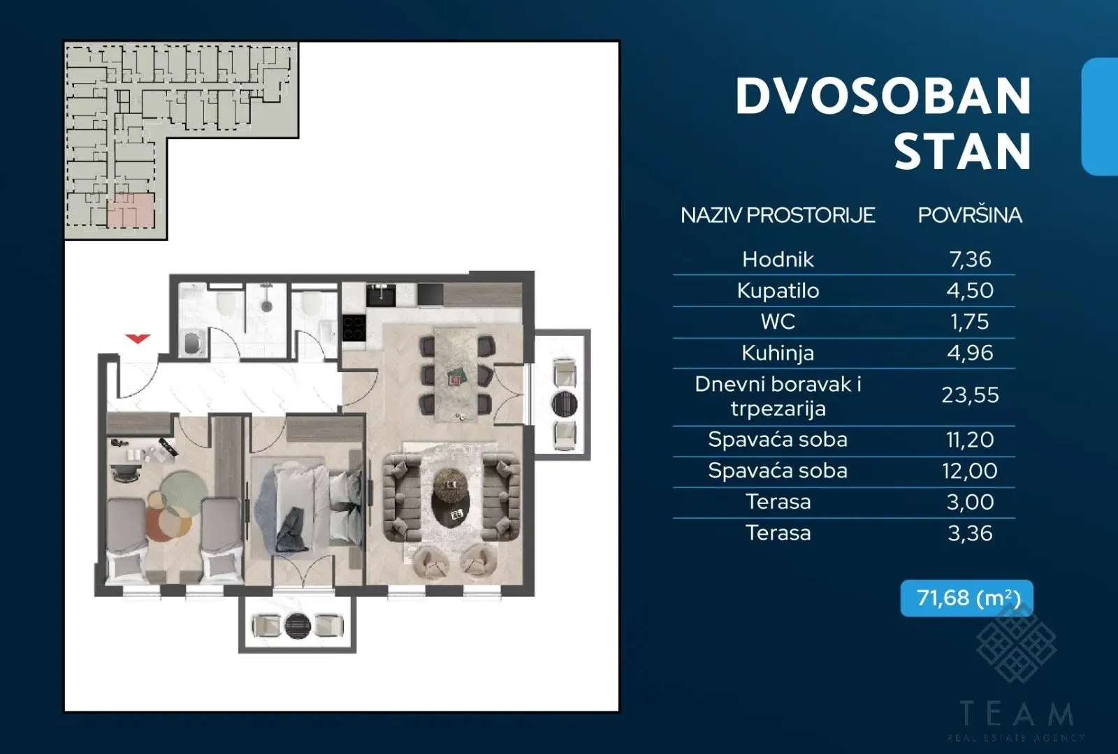 Sale, two bedroom apartment, 72m², Čeluga, Bar