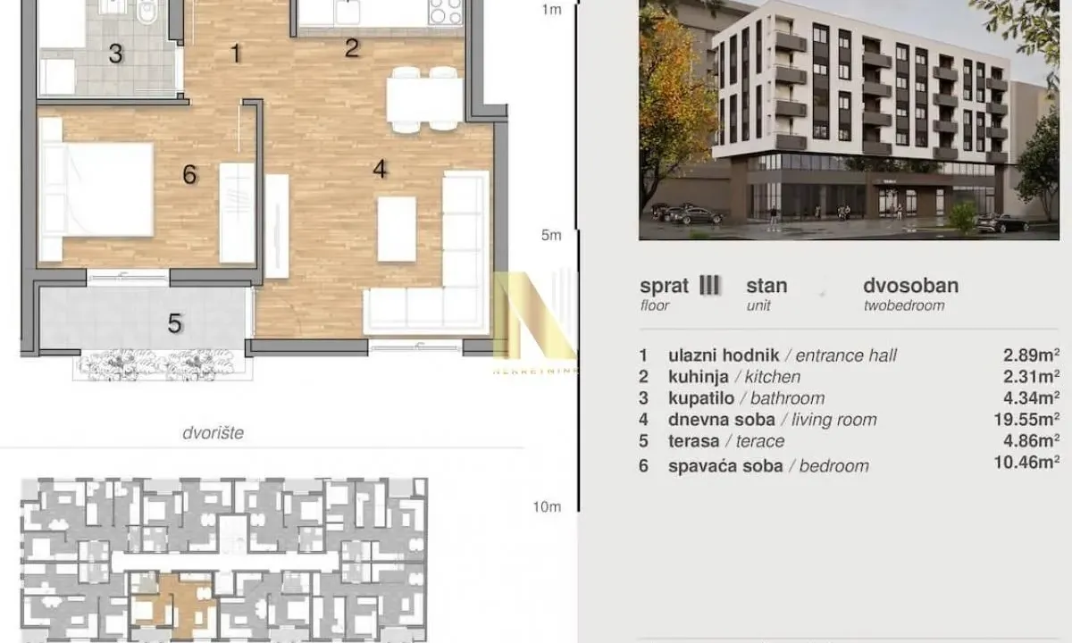 Prodaja, dvosoban stan, 44m², Telep, Novi Sad Sve Podlokacije