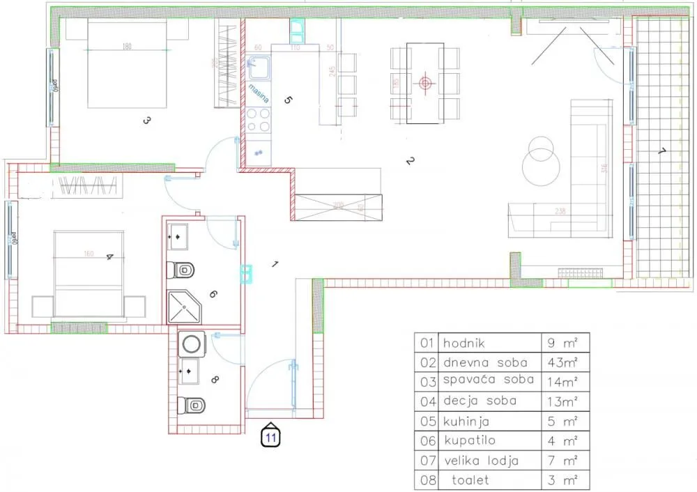 Sale, three bedroom apartment, 99m², Južni Bulevar, Vračar Sve Podlokacije